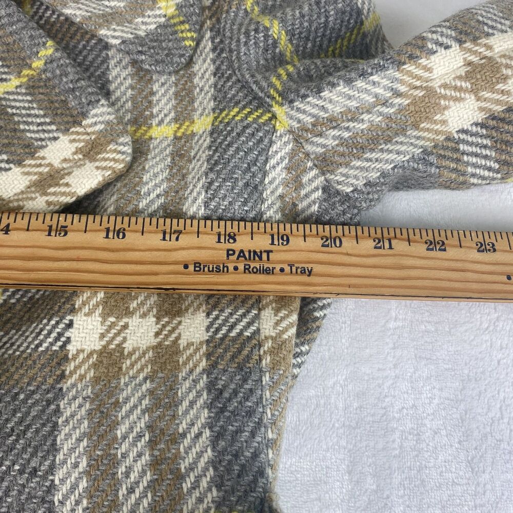 Burberry London Trench Coat Womens 46 Plaid Wool Double Breasted Made in Italy - Picture 6 of 16